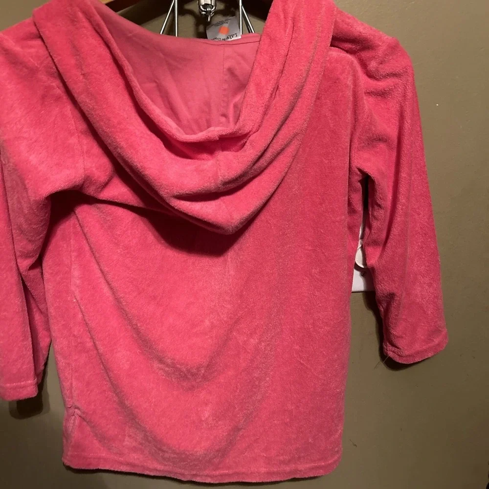 Lily & Dan Kids Size M 8/10 Pink‎ Hooded Striped Terrycloth Swim Coverup Dress